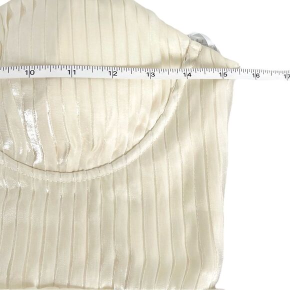 Lulus Com-pleat-ly Charming Ivory Organza Tiered Strapless Dress size medium - Picture 9 of 10